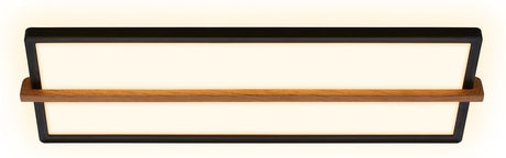 Briloner remsa - Plafonnier LED - Plafonnier à lumière indirecte - Lumière blanc chaud - 20 x 60,5 x 4,5 cm - Bois noir