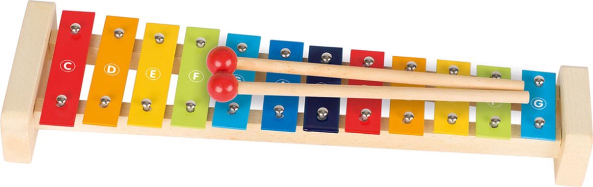 Xylophone en bois Goki avec livre de chansons, 4dlg.