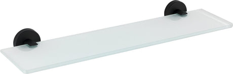 Wenko étagère en verre bosio acier inoxydable noir mat 47 cm de large - étagère de salle de bain - étagère en verre