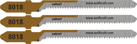 Wolfcraft - 3 lames de scie sauteuse pour contreplaqué - 20 mm - hcs avec tige en T - 8018000
