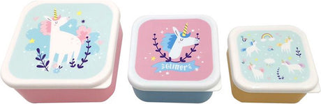 Puckator boîtes à goûter licorne licorne lot de 3 -