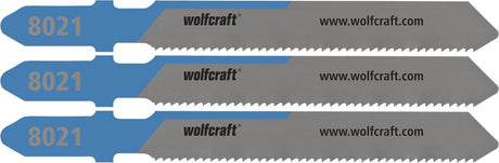 Wolfcraft - 3 lames de scie sauteuse pour acier jusqu'à 3 mm - coupe fine - HSS avec tige en T - idéale pour les tôles d'acier - 8021000