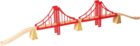 Bigjigs Wooden Rails - Double Suspension Bridge, 7dlg.
