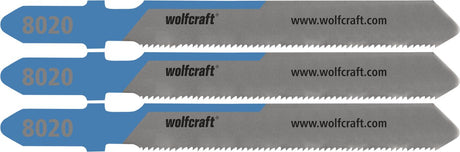 Wolfcraft - 3 lames de scie sauteuse pour acier jusqu'à 1 mm - coupe fine - tôle d'acier - 8020000