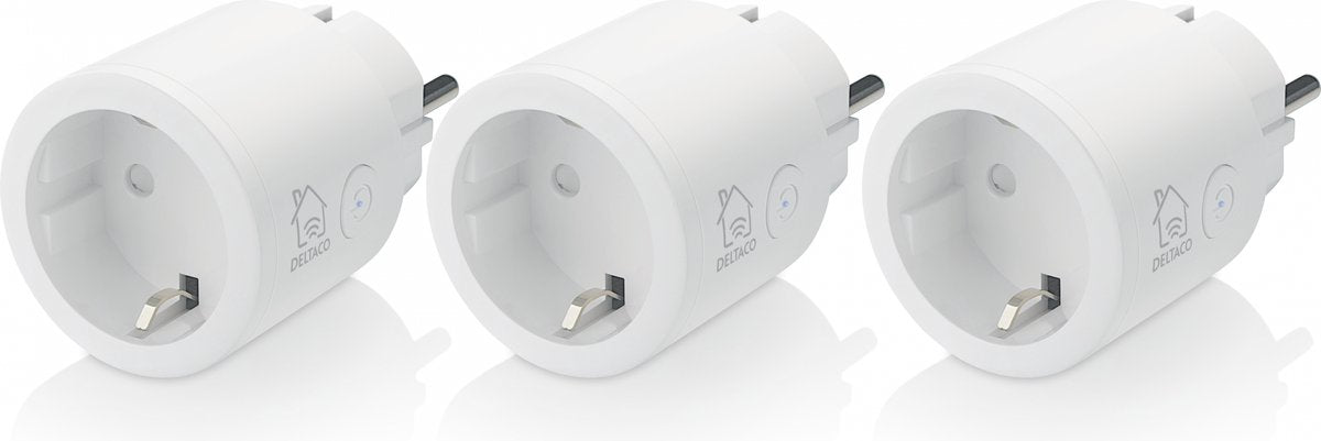 Deltaco smart home 3x prise sans fil intelligente - WiFi - 10a - 2400w - minuterie - blanc