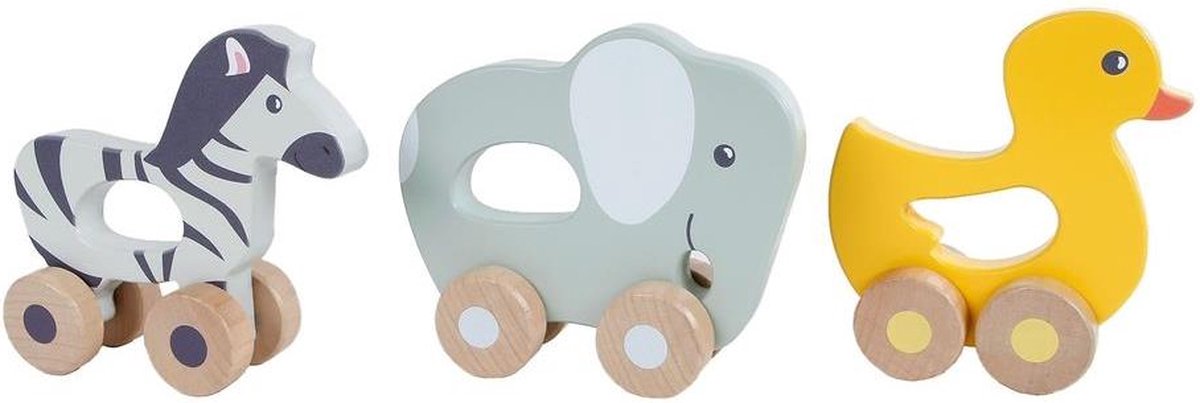 Animal en bois sur roues, 13 cm