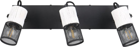 Trio tosh - spot - noir et blanc - excl. 3x e14 40w - spot de plafond - éléments en bois en blanc