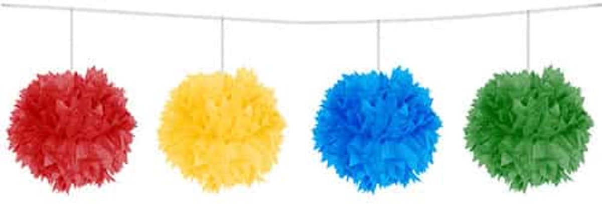 Guirlande de pompons colorés Folat bv