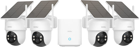 Kit classique Aosu solarcam d1 - 4 caméras de sécurité avec résolution 2k - Suivi AI avec vue à 360°