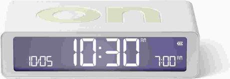 Lexon flip classic on off réveil rechargeable réversible - blanc