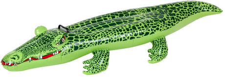 Eddy toys opblaas krokodil – opblaasdier kinderen – luchtbed zwembad – opblaasfiguur met handgrepen – voor vakantie en waterpret – 139x61x23 cm – inclusief reparatiepatch