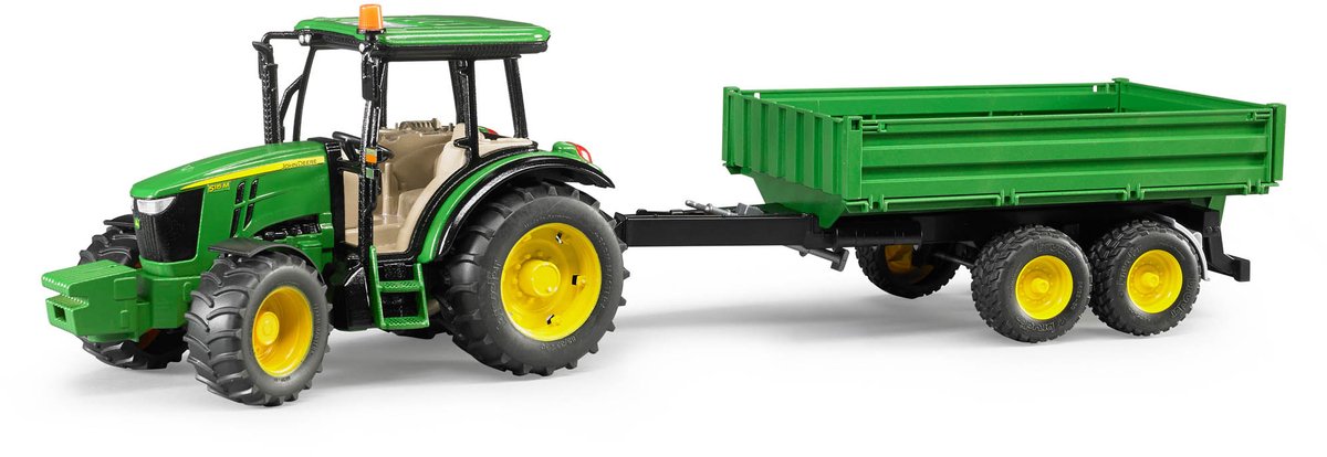 Tracteur Bruder John Deere 5115 m avec remorque 1:16