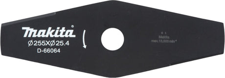 Makita couteau à gazon 2 dents acier deux dents pour faux et débroussailleuses 255 x 25,4 mm (d-66064)