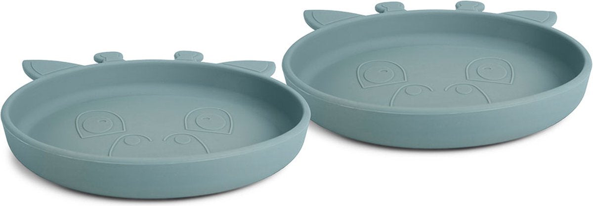 Nuuroo nuuro - assiette enfant en silicone akila girafe antidérapante 2 pièces - plomb