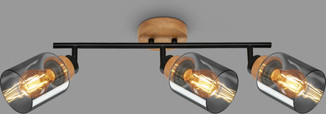 Briloner - hema - plafonnier, plafonnier, lampe, verre fumé, rotatif, lampe de salon, lampe de chambre, lampe de cuisine, bois noir