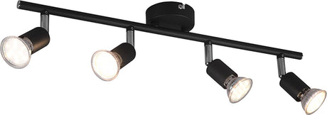Rl live your light reality paris - spot - noir mat - excl. 4x gu10 3 w - montage au plafond