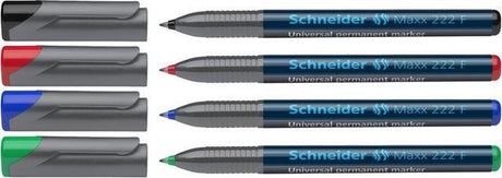 Instruments d'écriture Schneider marqueur permanent Schneider - maxx 222 - f - 4 pièces assorties - s-112294