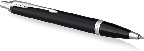 Stylo à bille Parker IM - noir mat avec finition chromée - pointe moyenne - avec coffret cadeau