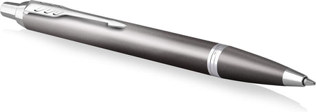 Parker j'écris des rituels | stylo à bille | finition grise avec dégradé de couleurs et détails chromés | point moyen | encre bleue | avec coffret cadeau