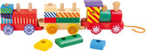Small foot - Train de blocs à empiler en bois, 16 pièces.