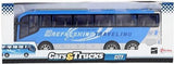 Voitures camions véhicule voyage bus bleu friction - 32cm
