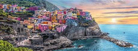 Puzzle Trefl 500 pièces - Panorama coucher de soleil Vernazza Italie.