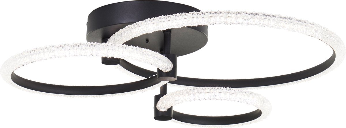 Brilliant Aydin - plafonnier - cristal LED 30w - noir - avec télécommande