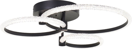 Brilliant Aydin - plafonnier - cristal LED 30w - noir - avec télécommande