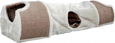 Trixie tunnel à gratter gris clair marron taupe 110x30x38 cm
