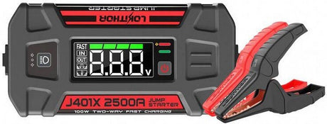 Lokithor jump starter j401x - booster de démarrage 12v 2500a - banque d'alimentation - pour températures froides - lampe de poche LED - ip65