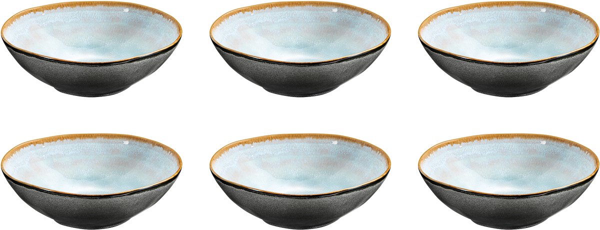 Assiette creuse Shadow aqua 19,5 cm | 6 pièces
