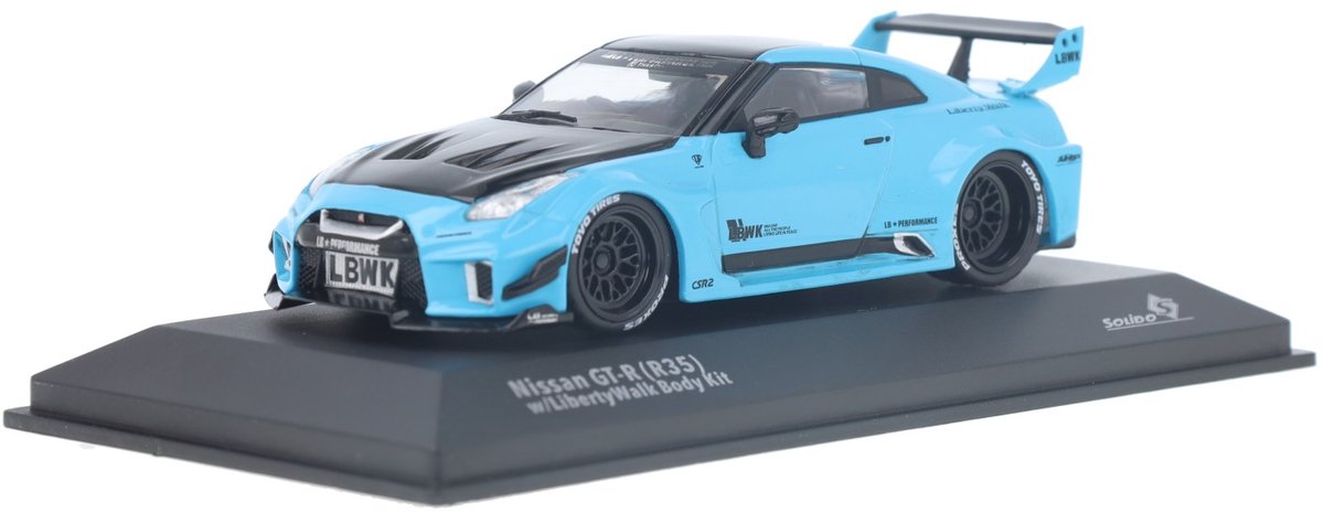 No car brand Nissan GT-R (R35) W Liberty Walk Body Kit Solido modèle de voiture 1:43 2019 S4311209 modèle réduit