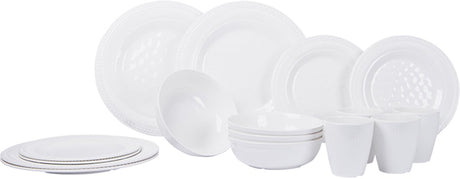 Gimex - ligne royale - vaisselle - blanc - 16 pièces