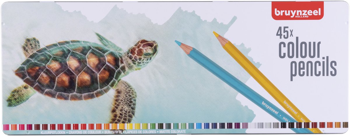 Boîte de 45 crayons de couleur Tortue Bruynzeel