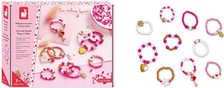 Janod - les ateliers bijoux - Coffret 10 bagues perles