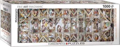 Eurographics - le plafond de la Chapelle Sixtine - michelangelo di buonarotti - 1000 pièces 96×32cm (l×h) - puzzle panorama d'art
