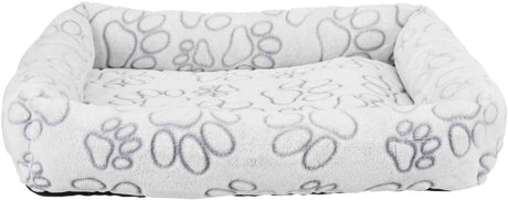 Lit pour chien Trixie - Nando angulaire gris clair - 60x50 cm, peluche, polyester, rembourrage en caoutchouc mousse