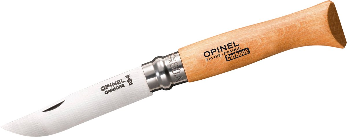 Couteau de poche Opinel n°8 - bois acier carbone - serrure virobloc - 19,5 cm