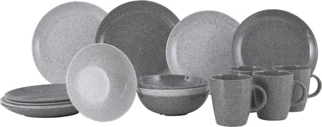 Vaisselle Gimex solid line - granit - gris - 16 pièces