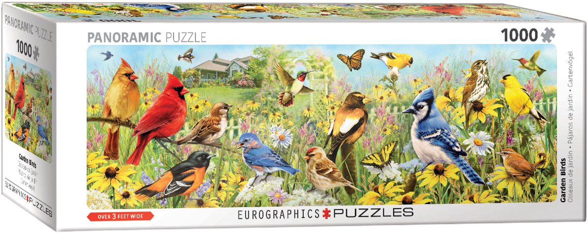 Eurographics - oiseaux de jardin [oiseaux de jardin] - greg giordano - 1000 pièces 96×32cm (l×h) - puzzle panoramique