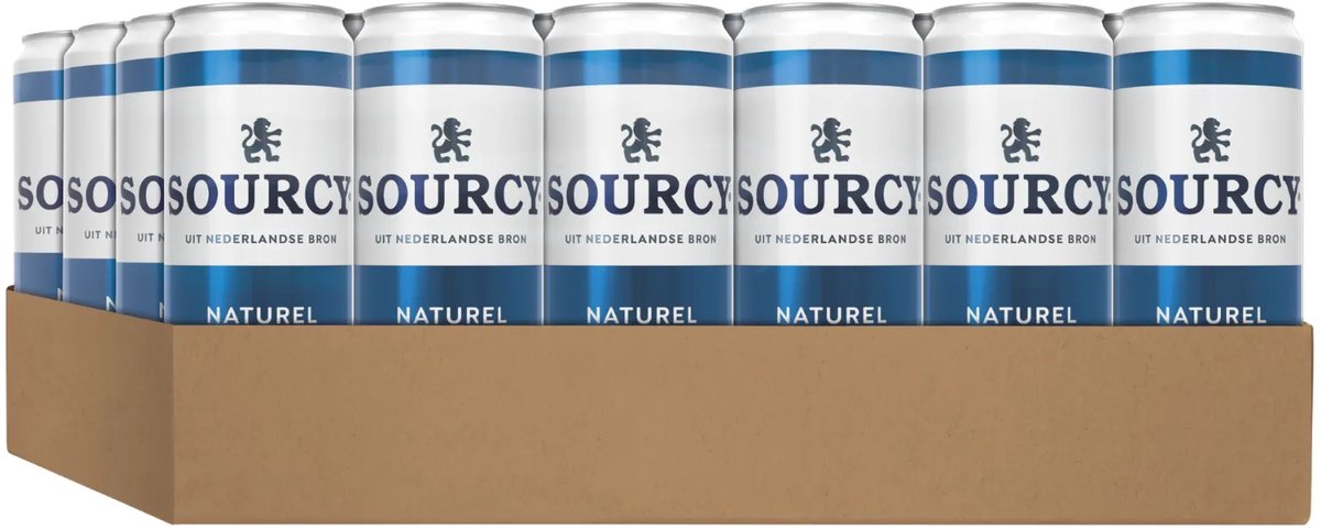 Canette naturelle d'eau minérale bleue Sourcy (24x33cl)