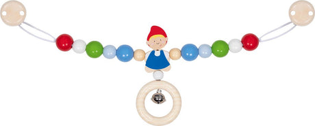 Tendeur de poussette bébé Goki : garçon l40cm, avec clips, bois, en boîte fenêtre