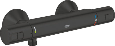 Robinet de douche thermostatique Grohe Precision Start - 15 cm - économie d'eau - raccords inclus - noir mat