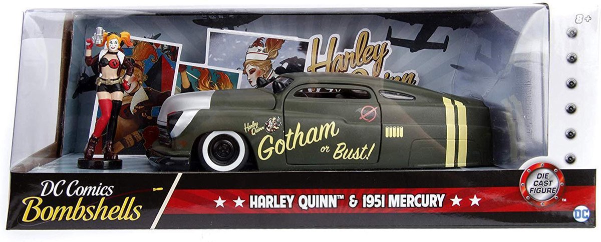 Jada jouets 1951 mercure - harley quinn - bombes de bandes dessinées dc - jada 1:24