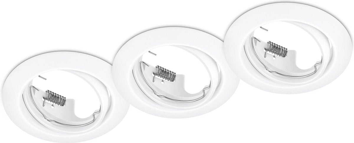 Trio jura - spot encastrable - blanc mat - excl. 3x gu10 3 w - pivotant - montage au plafond - rond