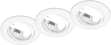 Trio jura - spot encastrable - blanc mat - excl. 3x gu10 3 w - pivotant - montage au plafond - rond