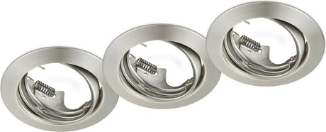 Trio jura - spot encastrable - nickel mat - excl. 3x gu10 3 w - pivotant - montage au plafond - rond
