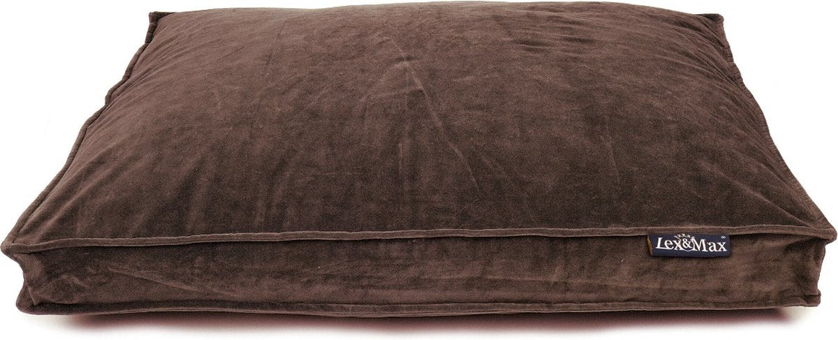 Lex max royal velvet - hondenkussen - boxbed - chocolate - 90x65cm