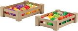 Caisse Ecoffier avec fruits et légumes en plastique assortis