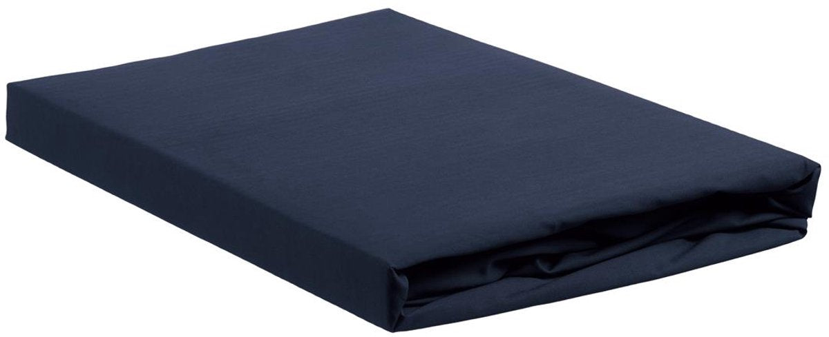 Ambiante katoen - splittopper hoeslaken - 160x200 210 - donker blauw